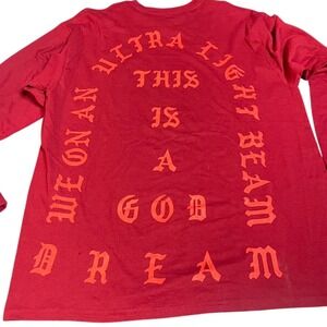 Kanye West Pablo Long Sleeve T Shirt Red Mens Size XL I Feel Like Pablo